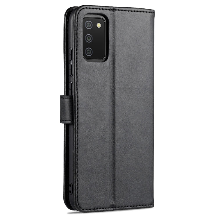 For Samsung Galaxy A02s AZNS Skin Feel Calf Texture Horizontal Flip Leather Case with Card Slots & Holder & Wallet(Black)
