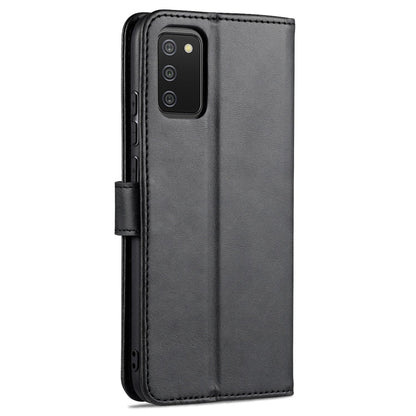 For Samsung Galaxy A02s AZNS Skin Feel Calf Texture Horizontal Flip Leather Case with Card Slots & Holder & Wallet(Black)