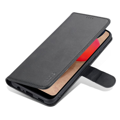 For Samsung Galaxy A02s AZNS Skin Feel Calf Texture Horizontal Flip Leather Case with Card Slots & Holder & Wallet(Black)