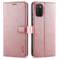 For Samsung Galaxy A02s AZNS Skin Feel Calf Texture Horizontal Flip Leather Case with Card Slots & Holder & Wallet(Rose Gold)