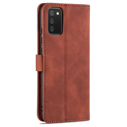 For Samsung Galaxy A02s AZNS Skin Feel Calf Texture Horizontal Flip Leather Case with Card Slots & Holder & Wallet(Brown)