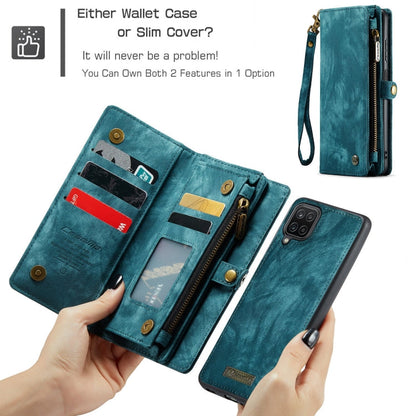 For Samsung Galaxy A12 CaseMe Detachable Multifunctional Horizontal Flip Leather Case, with Card Slot & Holder & Zipper Wallet & Photo Frame(Green)