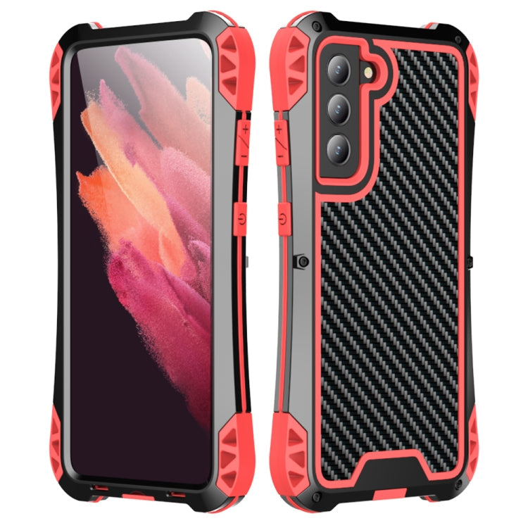 For Samsung Galaxy S21 FE R-JUST AMIRA Shockproof Dustproof Waterproof Metal Protective Case(Red)