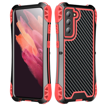 For Samsung Galaxy S21 FE R-JUST AMIRA Shockproof Dustproof Waterproof Metal Protective Case(Red)