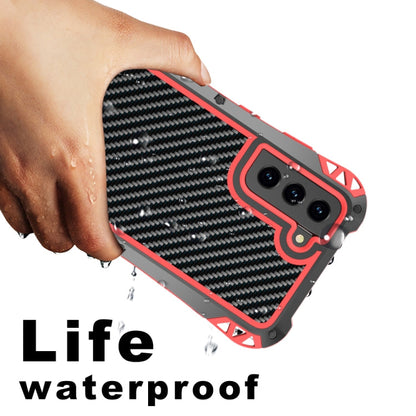 For Samsung Galaxy S21 FE R-JUST AMIRA Shockproof Dustproof Waterproof Metal Protective Case(Red)