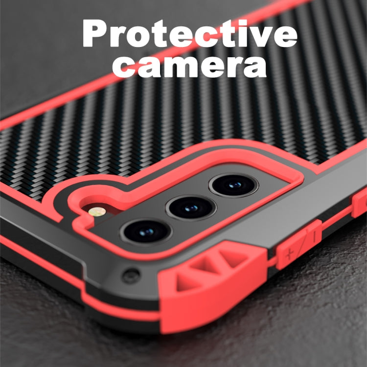 For Samsung Galaxy S21 FE R-JUST AMIRA Shockproof Dustproof Waterproof Metal Protective Case(Red)