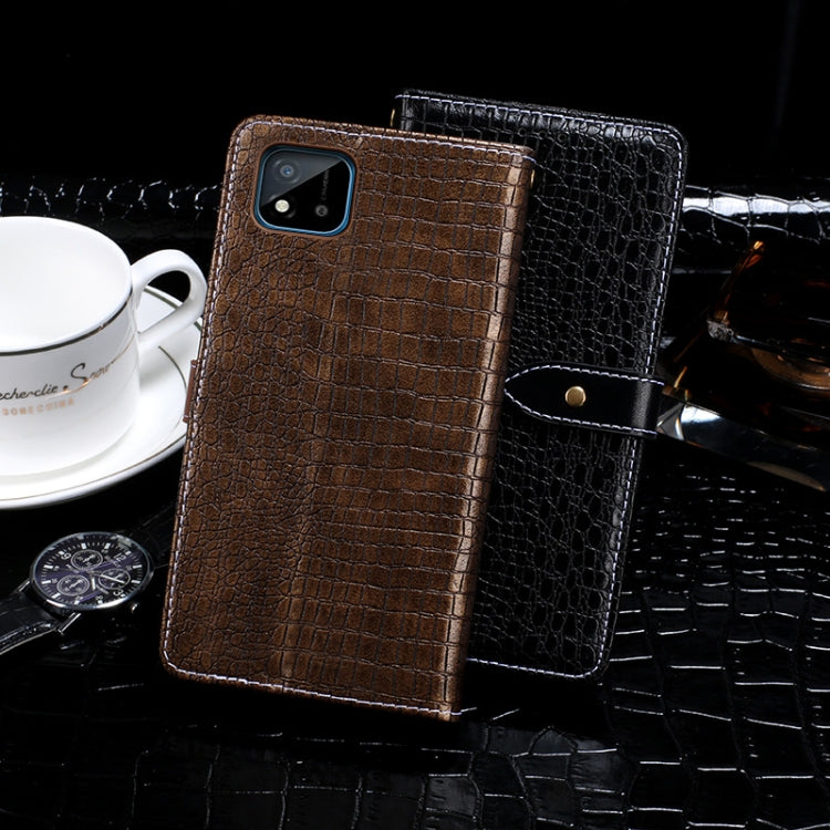 For OPPO Realme C11 (2021) idewei Crocodile Texture Horizontal Flip Leather Case with Holder & Card Slots & Wallet(Black)