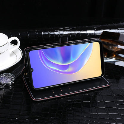 For vivo V21e 4G idewei Crocodile Texture Horizontal Flip Leather Case with Holder & Card Slots & Wallet(Black)