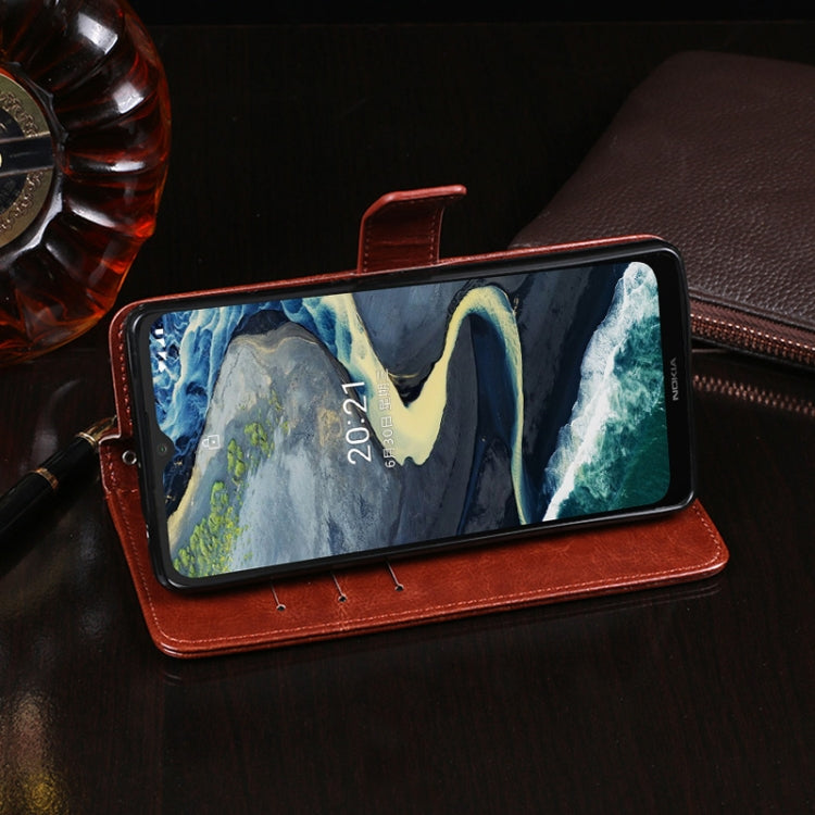 For Nokia C20 Plus idewei Crazy Horse Texture Horizontal Flip Leather Case with Holder & Card Slots & Wallet(Brown)