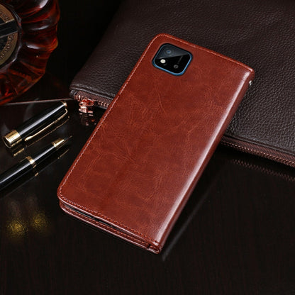 Pour OPPO Realme C11 (2021) idewei Crazy Horse Texture Étui en cuir à rabat horizontal avec support, fentes pour cartes et portefeuille (Rose Rouge)