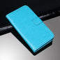 Pour Wiko Power U30 Étui en cuir à rabat horizontal avec texture Crazy Horse, porte-cartes et portefeuille (bleu ciel)