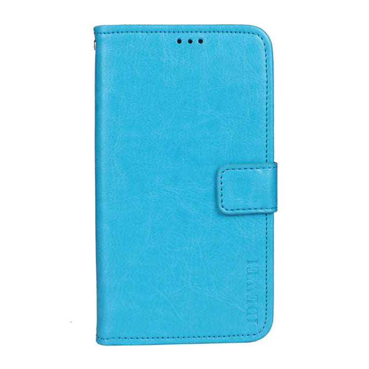 Pour Wiko Power U30 Étui en cuir à rabat horizontal avec texture Crazy Horse, porte-cartes et portefeuille (bleu ciel)