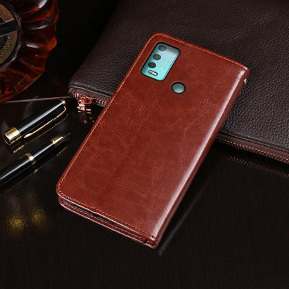 Pour Wiko Power U30 Étui en cuir à rabat horizontal avec texture Crazy Horse, porte-cartes et portefeuille (bleu ciel)
