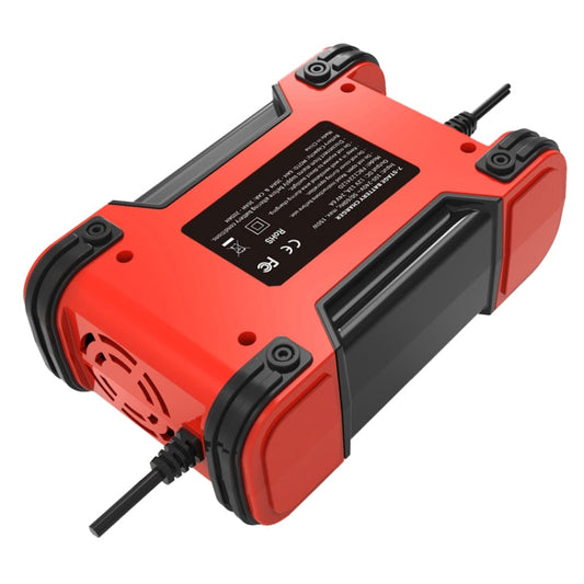 FOXSUR 12A / 12V / 24V Car / Motorcycle 7-stage Lead-acid Battery AGM Charger, Plug Type:US Plug(Red)