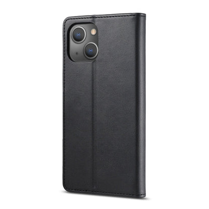 For iPhone 13 mini LC.IMEEKE Calf Texture Horizontal Flip Leather Case with Holder & Card Slots & Wallet (Black)