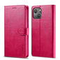 Pour iPhone 13 mini LC.IMEEKE Étui en Cuir à Rabat Horizontal Texture Veau avec Support et Fentes pour Cartes et Portefeuille (Rouge)