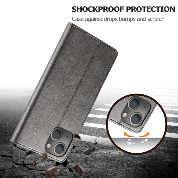 For iPhone 13 mini LC.IMEEKE Calf Texture Horizontal Flip Leather Case with Holder & Card Slots & Wallet (Grey)