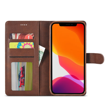 For iPhone 13 Pro LC.IMEEKE Calf Texture Horizontal Flip Leather Case with Holder & Card Slots & Wallet (Brown)