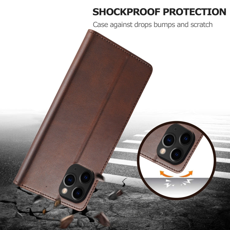 For iPhone 13 Pro LC.IMEEKE Calf Texture Horizontal Flip Leather Case with Holder & Card Slots & Wallet (Brown)
