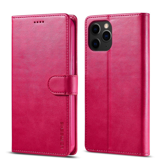 Pour iPhone 13 Pro LC.IMEEKE Étui en Cuir à Rabat Horizontal avec Texture de Veau, Support et Fentes pour Cartes et Porte-Monnaie (Rouge)