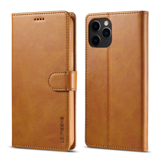 Pour iPhone 13 Pro LC.IMEEKE Étui en Cuir à Rabat Horizontal avec Texture Veau, Support, Fentes pour Cartes et Portefeuille (Jaune)