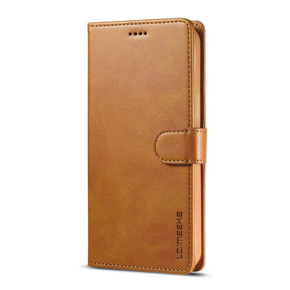 For iPhone 13 Pro LC.IMEEKE Calf Texture Horizontal Flip Leather Case with Holder & Card Slots & Wallet (Yellow)