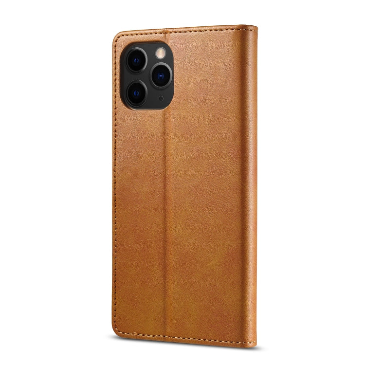 For iPhone 13 Pro LC.IMEEKE Calf Texture Horizontal Flip Leather Case with Holder & Card Slots & Wallet (Yellow)