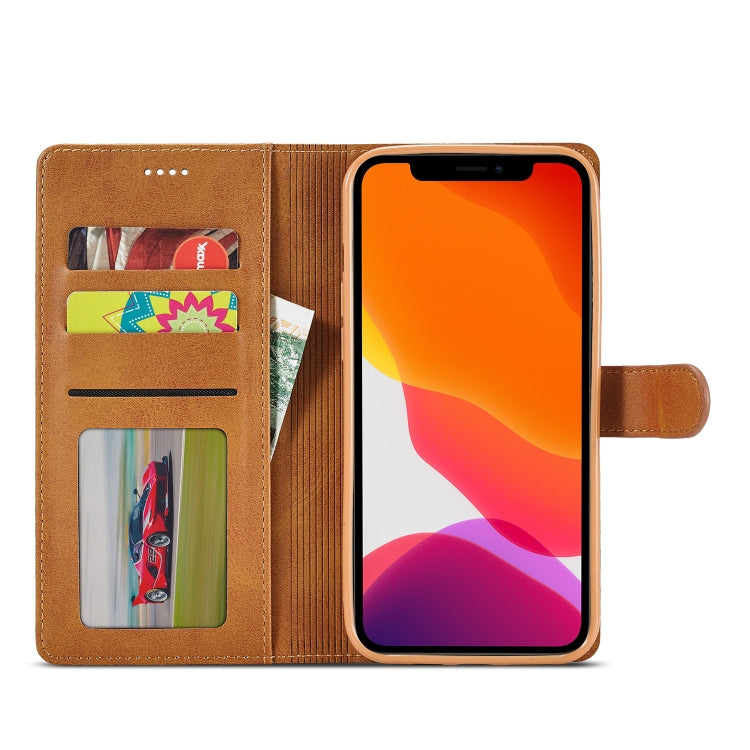 For iPhone 13 Pro LC.IMEEKE Calf Texture Horizontal Flip Leather Case with Holder & Card Slots & Wallet (Yellow)