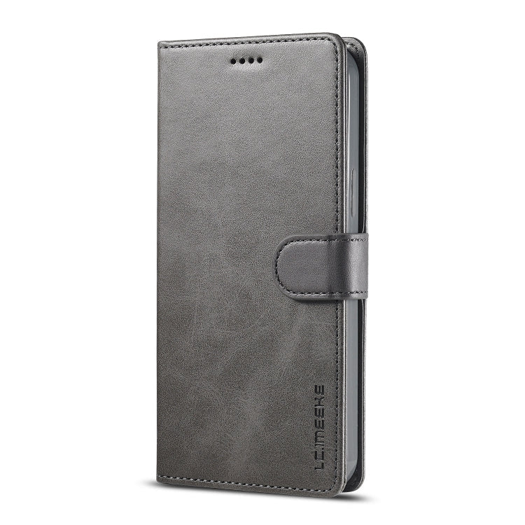 For iPhone 13 Pro LC.IMEEKE Calf Texture Horizontal Flip Leather Case with Holder & Card Slots & Wallet (Grey)