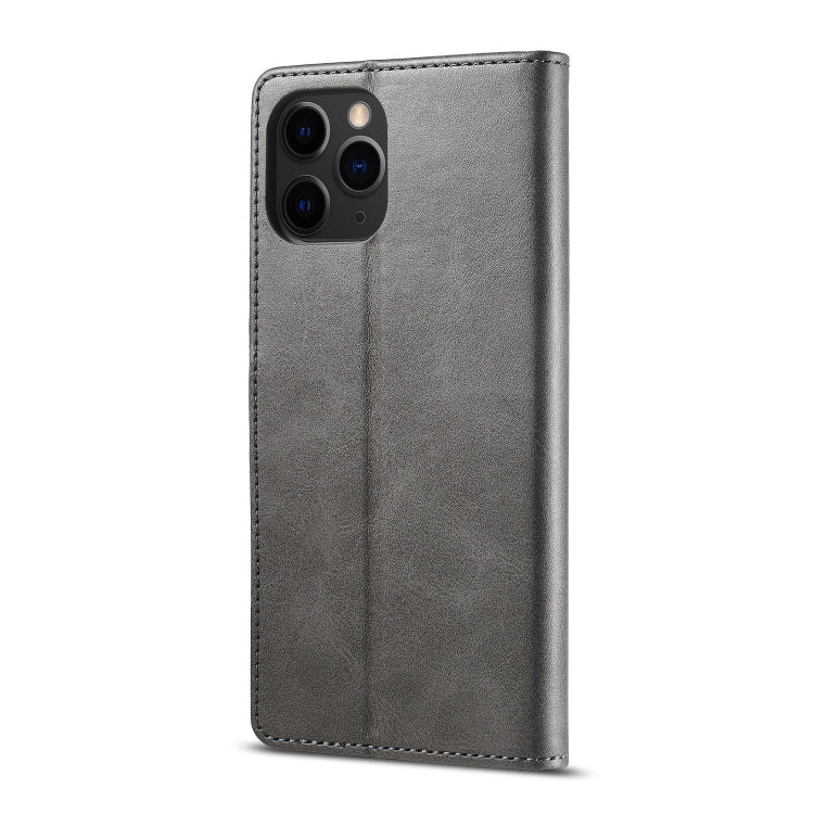 For iPhone 13 Pro LC.IMEEKE Calf Texture Horizontal Flip Leather Case with Holder & Card Slots & Wallet (Grey)