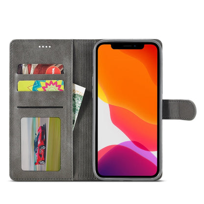 For iPhone 13 Pro LC.IMEEKE Calf Texture Horizontal Flip Leather Case with Holder & Card Slots & Wallet (Grey)