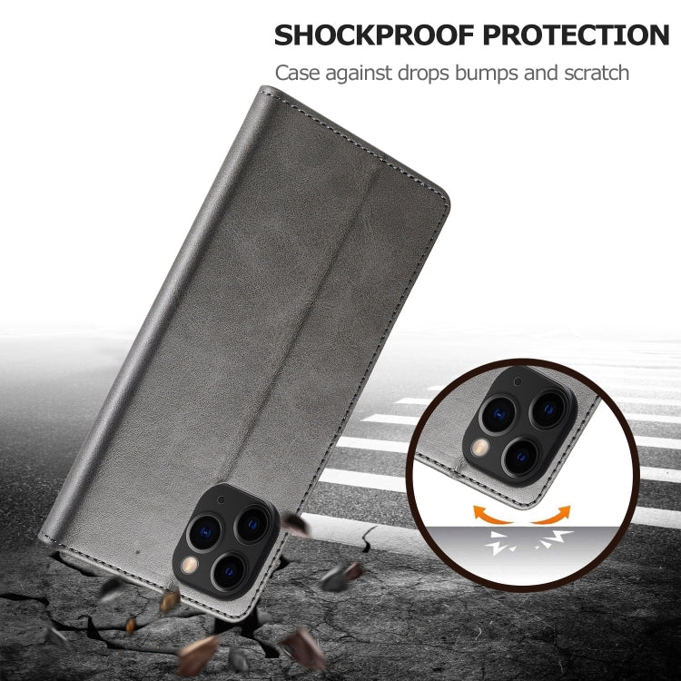 For iPhone 13 Pro LC.IMEEKE Calf Texture Horizontal Flip Leather Case with Holder & Card Slots & Wallet (Grey)