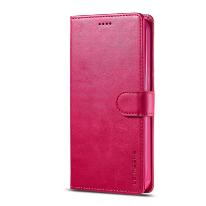 For iPhone 13 Pro Max LC.IMEEKE Calf Texture Horizontal Flip Leather Case with Holder & Card Slots & Wallet (Red)