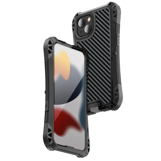 Pour iPhone 13 Pro R-JUST AMIRA Coque de protection en métal antichoc, anti-poussière et étanche (Noir)