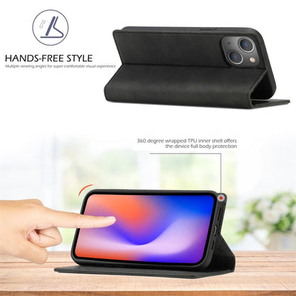 For iPhone 13 mini LC.IMEEKE Strong Magnetic PU + Matte TPU Horizontal Flip Leather Case with Holder & Card Slots & Wallet (Black)