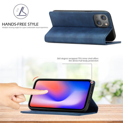 For iPhone 13 mini LC.IMEEKE Strong Magnetic PU + Matte TPU Horizontal Flip Leather Case with Holder & Card Slots & Wallet (Blue)