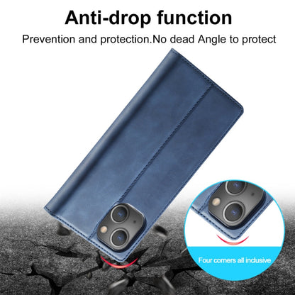 For iPhone 13 mini LC.IMEEKE Strong Magnetic PU + Matte TPU Horizontal Flip Leather Case with Holder & Card Slots & Wallet (Blue)