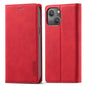 For iPhone 13 LC.IMEEKE Strong Magnetic PU + Matte TPU Horizontal Flip Leather Case with Holder & Card Slots & Wallet(Red)