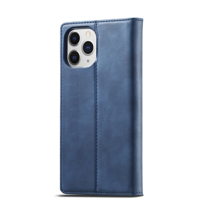 Pour iPhone 13 Pro LC.IMEEKE Étui en cuir à rabat horizontal avec support et fentes pour cartes et portefeuille en PU magnétique puissant + TPU mat (bleu)