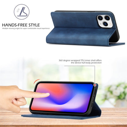 Pour iPhone 13 Pro LC.IMEEKE Étui en cuir à rabat horizontal avec support et fentes pour cartes et portefeuille en PU magnétique puissant + TPU mat (bleu)