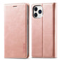 For iPhone 13 Pro LC.IMEEKE Strong Magnetic PU + Matte TPU Horizontal Flip Leather Case with Holder & Card Slots & Wallet (Rose Gold)