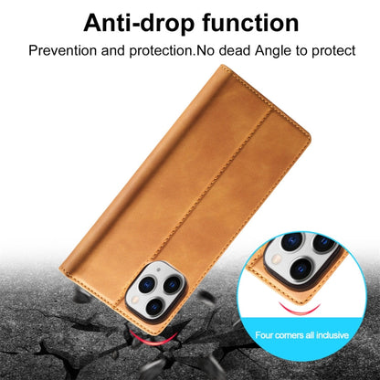 Pour iPhone 13 Pro LC.IMEEKE Étui en cuir à rabat horizontal avec support et fentes pour cartes et portefeuille en PU magnétique puissant + TPU mat (marron)