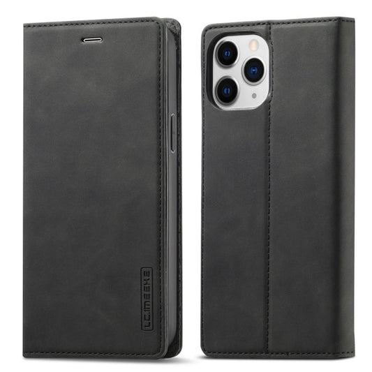 Pour iPhone 13 Pro Max LC.IMEEKE Étui en Cuir PU à Rabat Horizontal avec Aimant Puissant + TPU Mat avec Support, Fentes pour Cartes et Portefeuille (Noir)