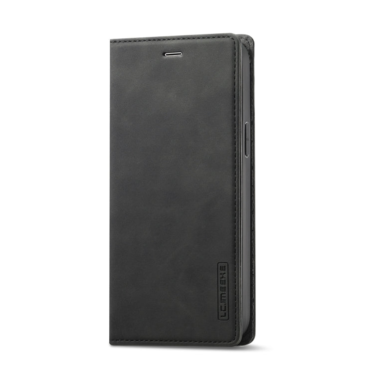 For iPhone 13 Pro Max LC.IMEEKE Strong Magnetic PU + Matte TPU Horizontal Flip Leather Case with Holder & Card Slots & Wallet (Black)