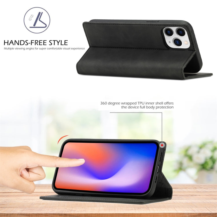 For iPhone 13 Pro Max LC.IMEEKE Strong Magnetic PU + Matte TPU Horizontal Flip Leather Case with Holder & Card Slots & Wallet (Black)