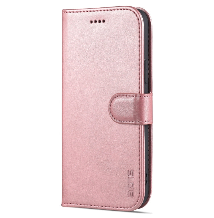 For iPhone 13 mini AZNS Skin Feel Calf Texture Horizontal Flip Leather Case with Card Slots & Holder & Wallet (Rose Gold)