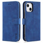 Pour iPhone 13 mini Étui en cuir à rabat horizontal AZNS Skin Feel texturé veau avec fentes pour cartes et support et portefeuille (Bleu)