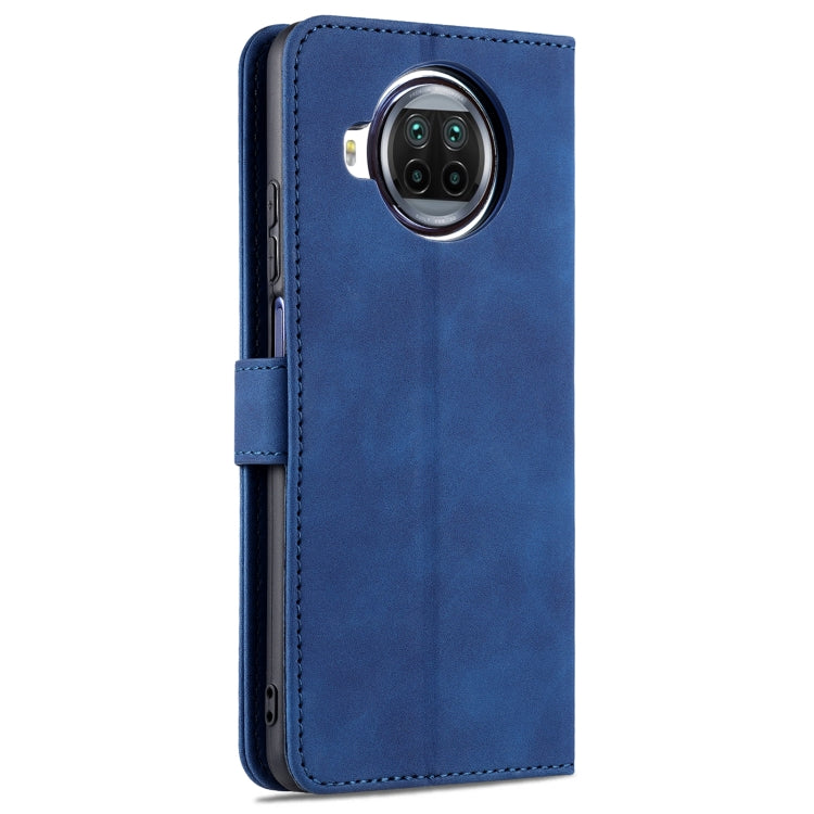 For Xiaomi Redmi Note 9 Pro 5G AZNS Skin Feel Calf Texture Horizontal Flip Leather Case with Card Slots & Holder & Wallet(Blue)
