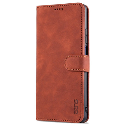 For Xiaomi Mi 10T Lite 5G AZNS Skin Feel Calf Texture Horizontal Flip Leather Case with Card Slots & Holder & Wallet(Brown)