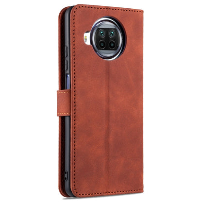 For Xiaomi Mi 10T Lite 5G AZNS Skin Feel Calf Texture Horizontal Flip Leather Case with Card Slots & Holder & Wallet(Brown)